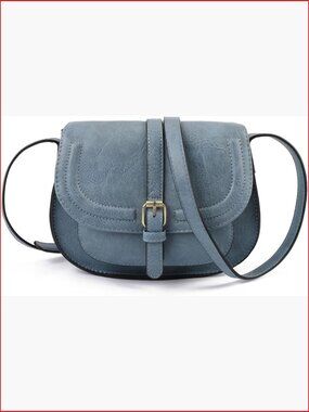 Vegan Leather Small Saddle Purse Crossbody Bag